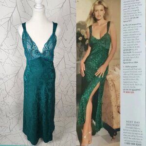 Victoria's Secret Gold Label 1995 Lace Sequin Satin Jacquard Night Gown